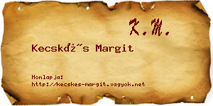 Kecskés Margit névjegykártya